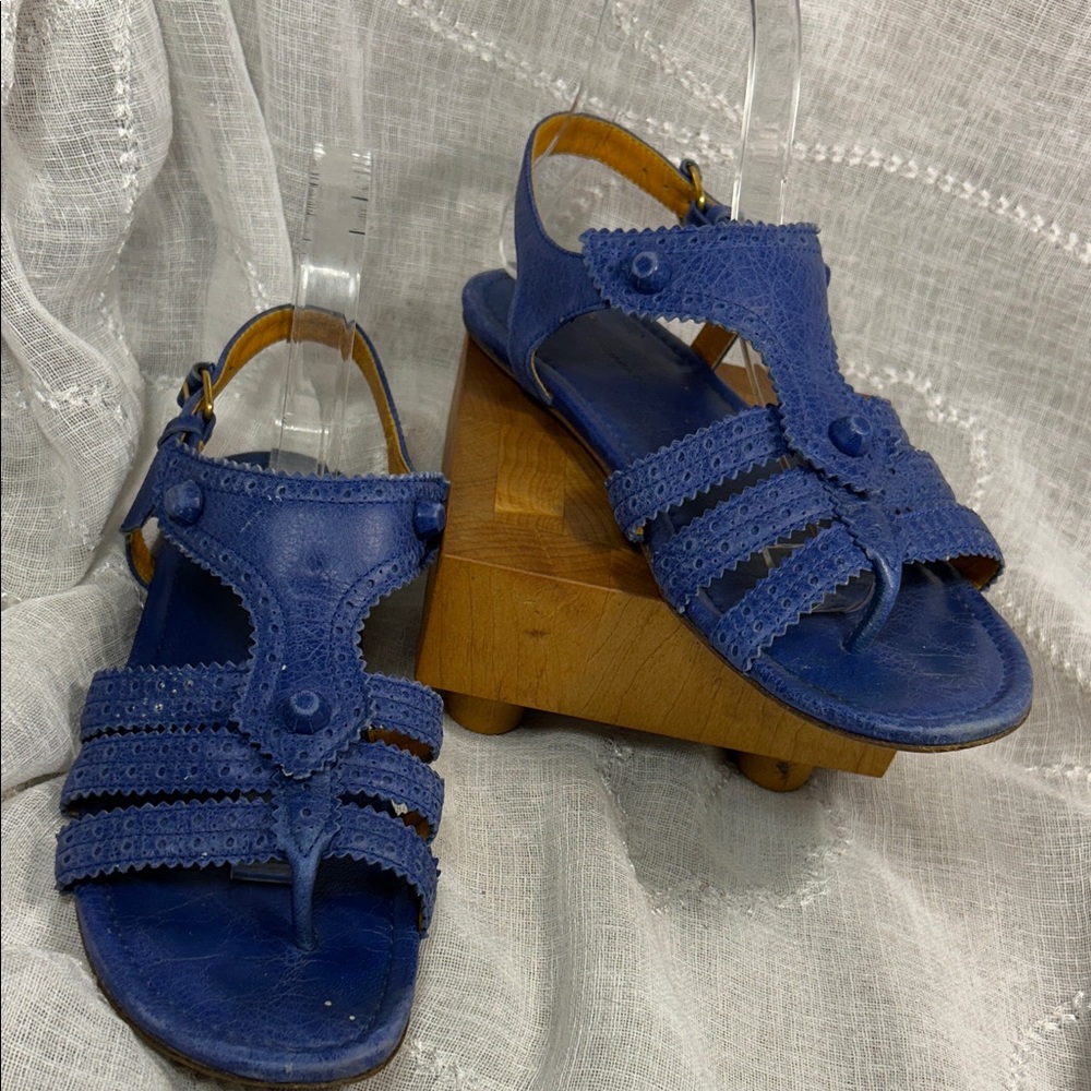 Balenciaga leather gladiator studded sandals stampes sz 39.5 - Picture 1 of 15